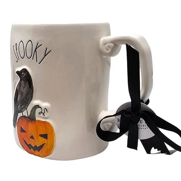 Rae Dunn Halloween Spooky Black Crow Pumpkin Coffee Mug - Picture 4 of 4